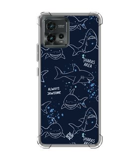 Funda Antigolpe [ Motorola Moto G72 ] Dibujo Auténtico [ Sharks Area ] Esquina Reforzada Silicona 1.5