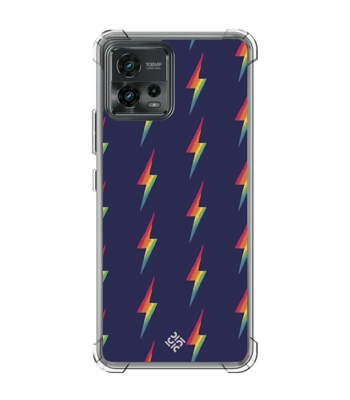 Funda Antigolpe [ Motorola Moto G72 ] Dibujo Auténtico [ Rayos de Colores ] Esquina Reforzada Silicona 1.5