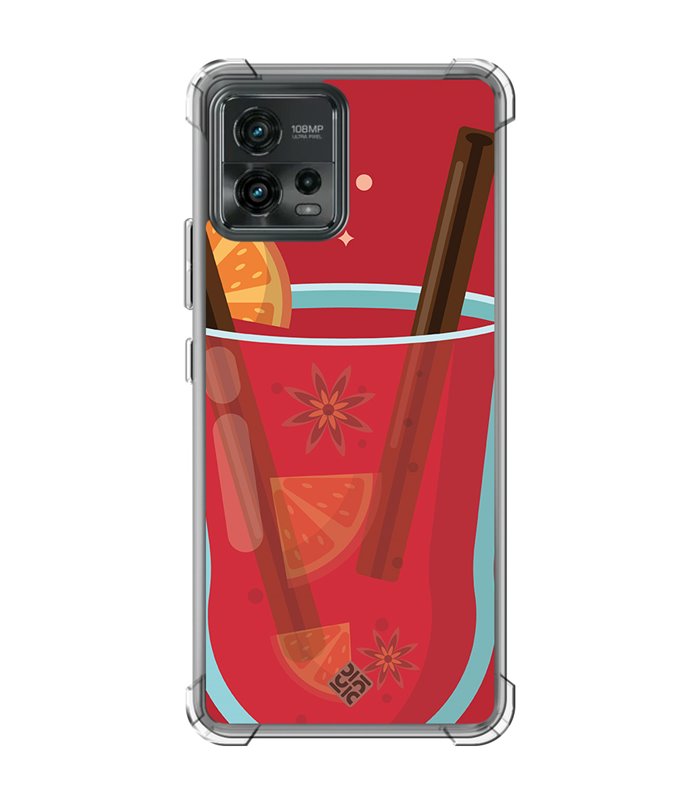 Funda Antigolpe [ Motorola Moto G72 ] Dibujo Auténtico [ Vino Caliente ] Esquina Reforzada Silicona 1.5