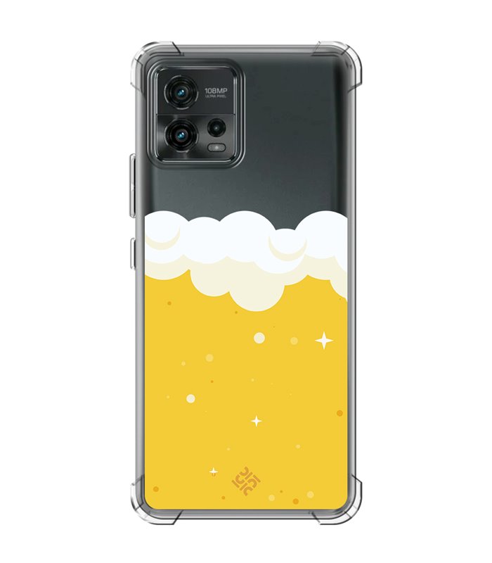 Funda Antigolpe [ Motorola Moto G72 ] Dibujo Auténtico [ Cerveza ] Esquina Reforzada Silicona 1.5