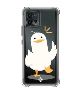 Funda Antigolpe [ Motorola Moto G72 ] Dibujo Auténtico [ Pato Caminando ] Esquina Reforzada Silicona 1.5