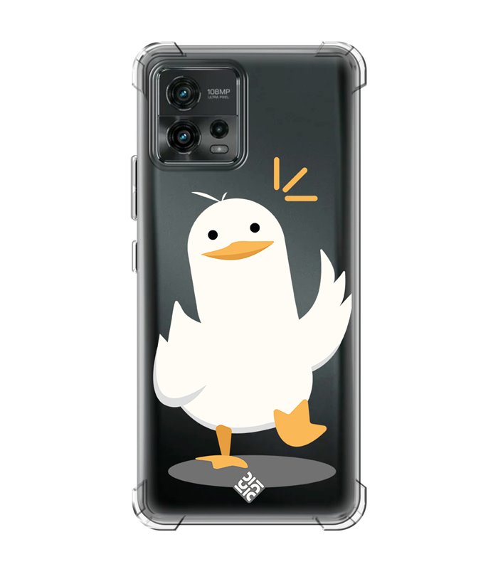 Funda Antigolpe [ Motorola Moto G72 ] Dibujo Auténtico [ Pato Caminando ] Esquina Reforzada Silicona 1.5