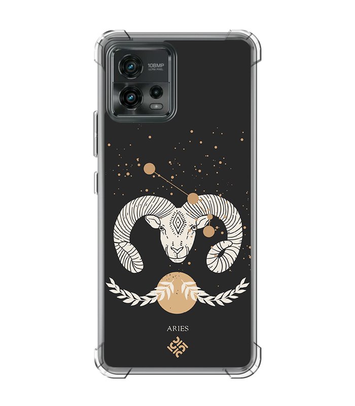 Funda Antigolpe [ Motorola Moto G72 ] Dibujo Zodiaco [ Signo Zodiacal - Aries ] Esquina Reforzada Silicona 1.5mm 