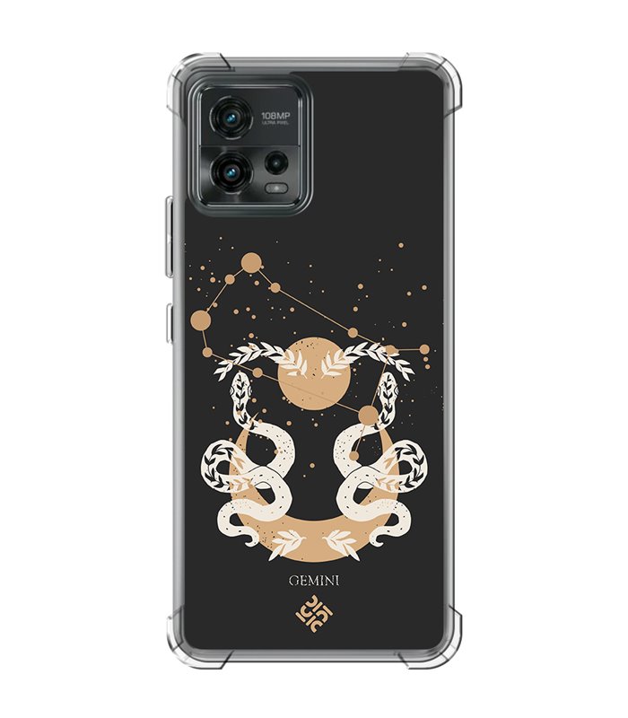 Funda Antigolpe [ Motorola Moto G72 ] Dibujo Zodiaco [ Signo Zodiacal - Geminis ] Esquina Reforzada Silicona 1.5