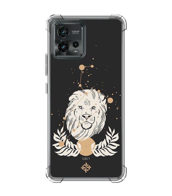 Funda Antigolpe [ Motorola Moto G72 ] Dibujo Zodiaco [ Signo Zodiacal - Leo ] Esquina Reforzada Silicona 1.5