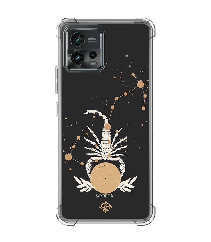 Funda Antigolpe [ Motorola Moto G72 ] Dibujo Zodiaco [ Signo Zodiacal - Escorpio ] Esquina Reforzada 1.5