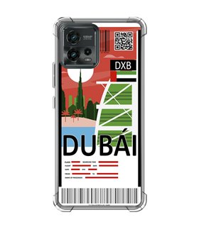 Funda Antigolpe [ Motorola Moto G72 ] Billete de Avión [ Dubái ] Esquina Reforzada Silicona 1.5mm