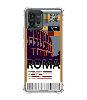 Funda Antigolpe [ Motorola Moto G72 ] Billete de Avión [ Roma ] Esquina Reforzada Silicona 1.5mm