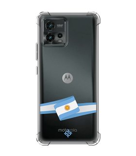 Funda Antigolpe [ Motorola Moto G72 ] Bandera Paises [ Bandera Argentina ] Esquina Reforzada Silicona 1.5mm