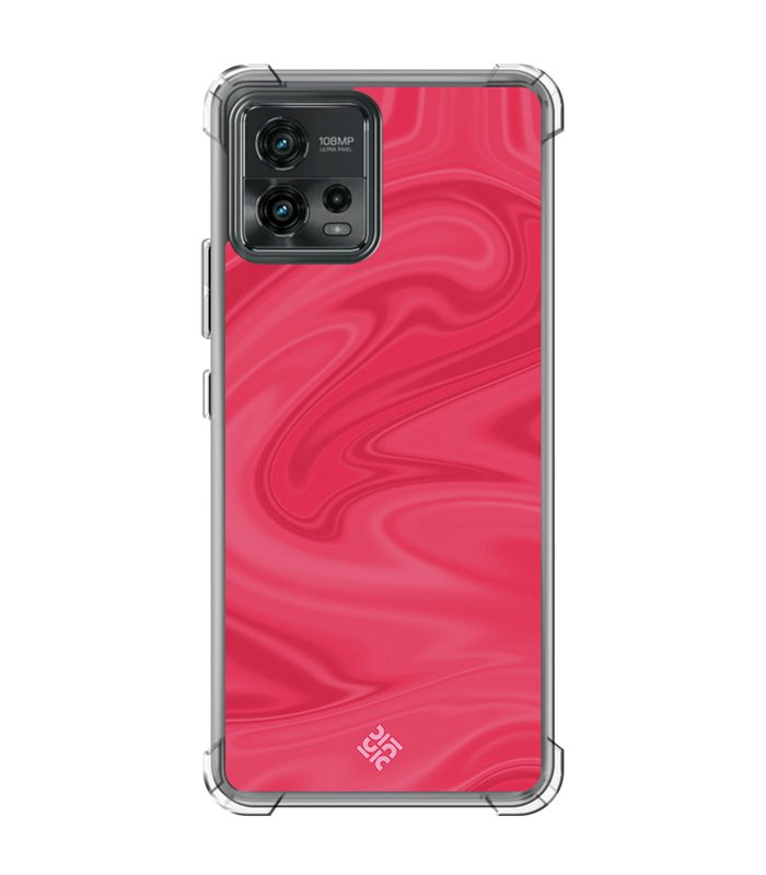 Funda Antigolpe [ Motorola Moto G72 ] Color del Año Magenta [ Seda - Patrón de Seda ] Esquina Reforzada Silicona 1.5mm