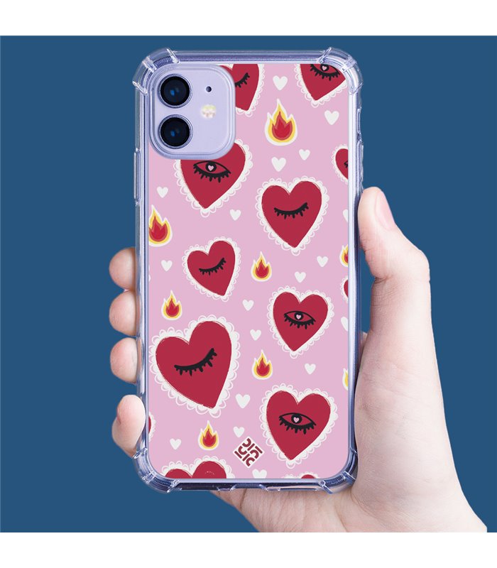 Funda Antigolpe [ Motorola Moto G72 ] Amor [ Corazon Llama Caliente Roaaar ] Esquina Reforzada Silicona 1.5mm