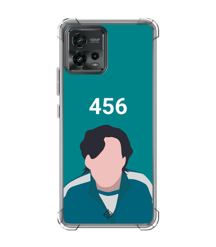 Funda Antigolpe [ Motorola Moto G72 ] Squid Game [Jugador Número 456] Esquina Reforzada Silicona 1.5mm