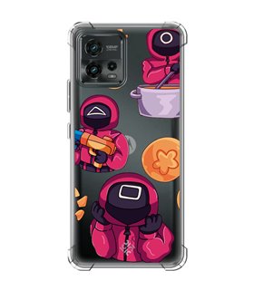 Funda Antigolpe [ Motorola Moto G72 ] Squid Game [Guardias] Esquina Reforzada Silicona 1.5mm