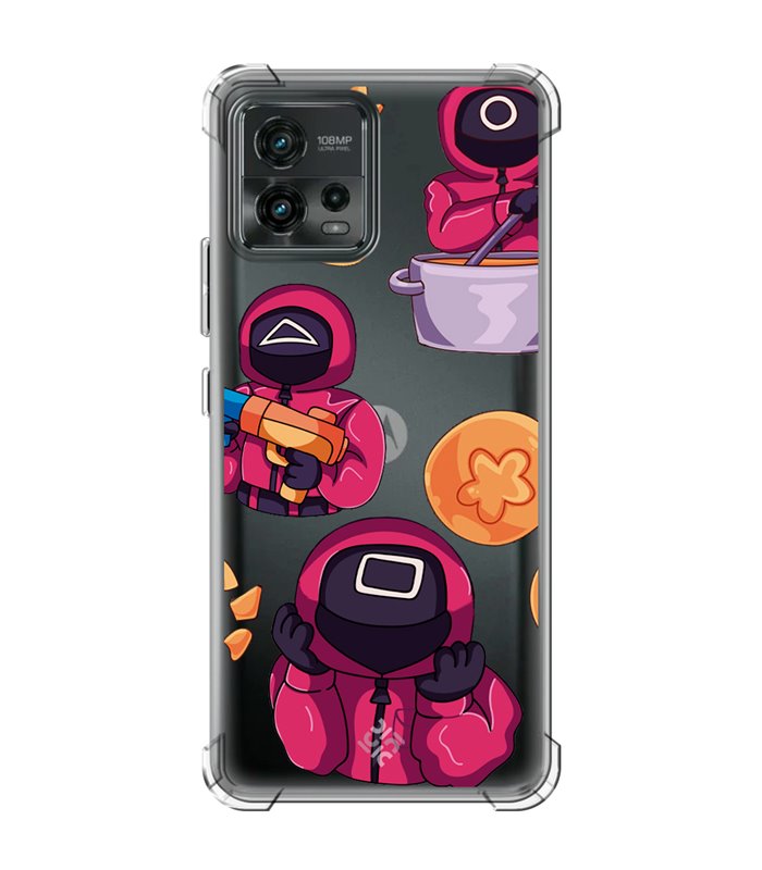 Funda Antigolpe [ Motorola Moto G72 ] Squid Game [Guardias] Esquina Reforzada Silicona 1.5mm