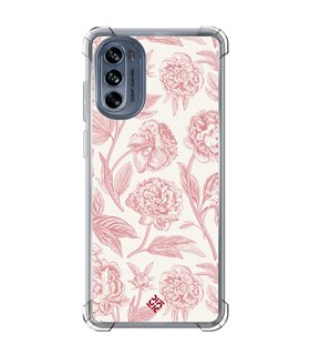 Funda Antigolpe [ Motorola Moto G62 5G ] Dibujo Botánico [ Flores Rosa Pastel ] Esquina Reforzada Silicona 1.5mm