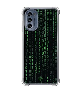 Funda Antigolpe [ Motorola Moto G62 5G ] Cine Fantástico [ Números Binarios Matrix ] Esquina Reforzada 1.5