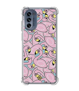 Funda Antigolpe [ Motorola Moto G62 5G ] Dibujo Cute [ Pegatinas Flamenco ] Esquina Reforzada Silicona 1.5mm