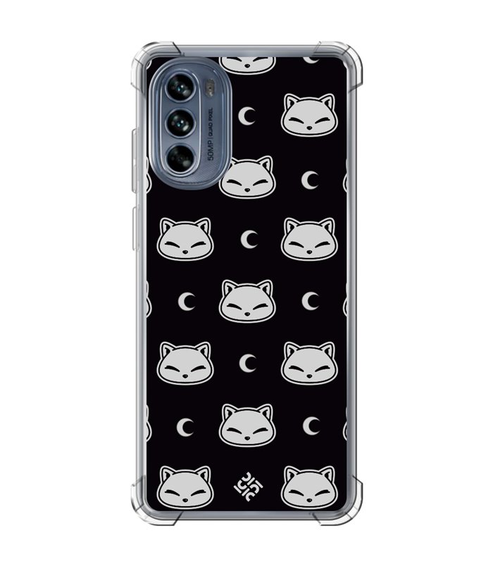 Funda Antigolpe [ Motorola Moto G62 5G ] Dibujo Cute [ Gato Negro Lunar ] Esquina Reforzada Silicona 1.5mm