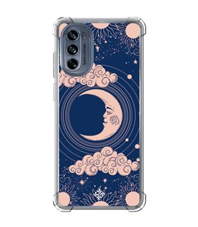 Funda Antigolpe [ Motorola Moto G62 5G ] Dibujo Esotérico [ Luna Creciente - Dibujo Místico Astrologico ] Reforzada 