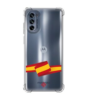 Funda Antigolpe [ Motorola Moto G62 5G ] Dibujo Auténtico [ Bandera España ] Esquina Reforzada 1.5mm