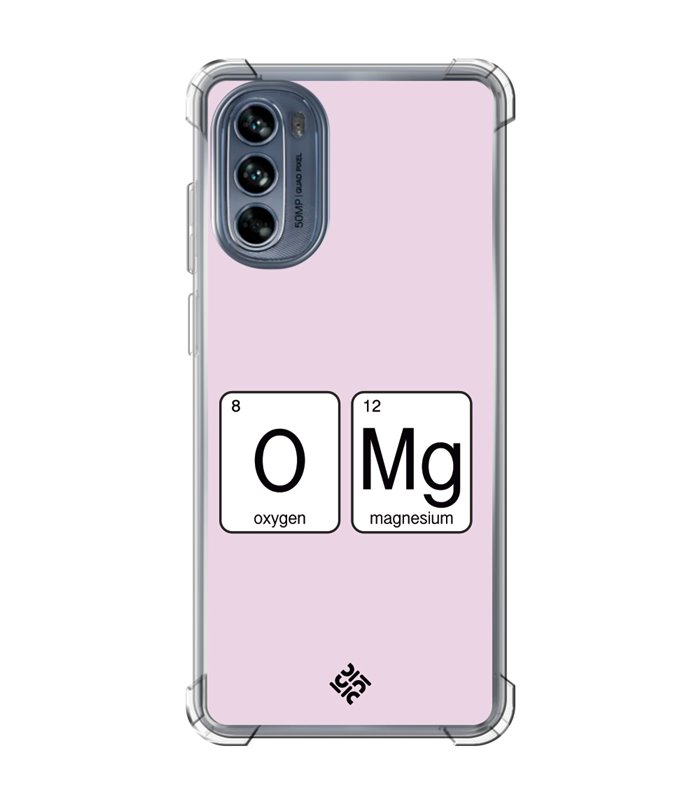 Funda Antigolpe [ Motorola Moto G62 5G ] Dibujo Frases Guays [ Oxigeno + Magnesio - OMG ] Esquina Reforzada 1.5 