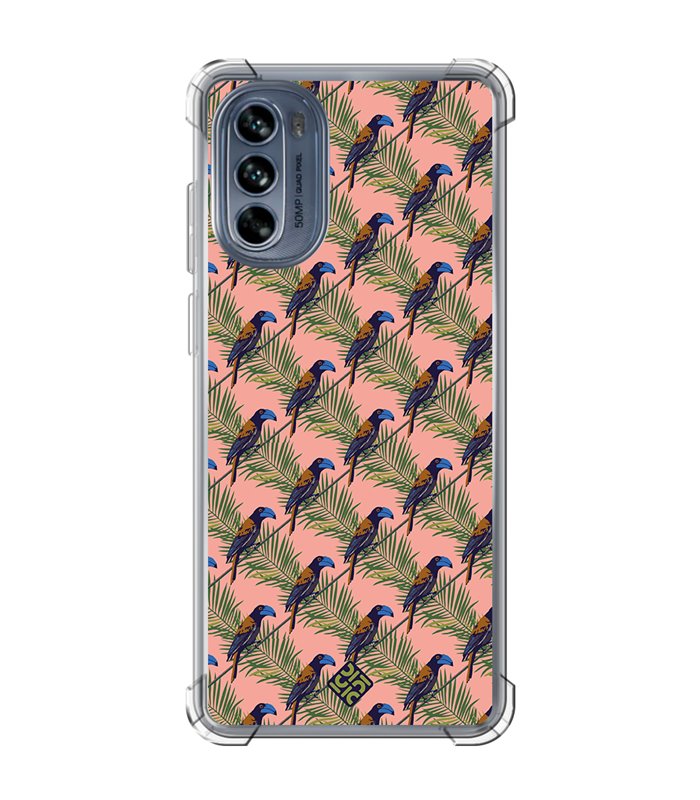 Funda Antigolpe [ Motorola Moto G62 5G ] Dibujo Mascotas [ Estampado Tropical - Pájaro de Madagascar ] Reforzada