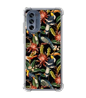 Funda Antigolpe [ Motorola Moto G62 5G ] Dibujo Mascotas [ Estampado Aves y Hojas y Flores Tropicales ] Esquina 1.5