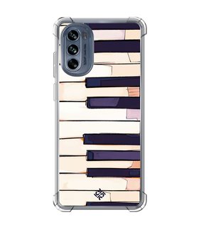 Funda Antigolpe [ Motorola Moto G62 5G ] Diseño Música [ Teclas de Piano ] Esquina Reforzada Silicona