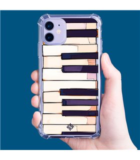 Funda Antigolpe [ Motorola Moto G62 5G ] Diseño Música [ Teclas de Piano ] Esquina Reforzada Silicona