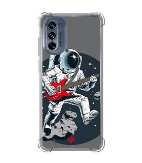 Funda Antigolpe [ Motorola Moto G62 5G ] Diseño Música [ Guitarrista Espacial ] Esquina Reforzada Silicona