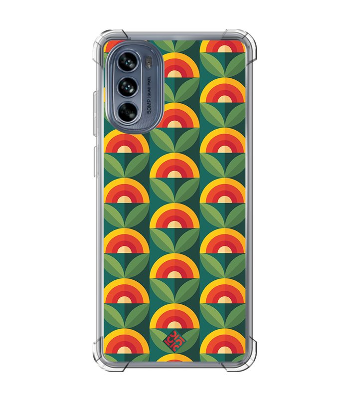 Funda Antigolpe [ Motorola Moto G62 5G ] Dibujos Retro [ Diseño Flor - Retro ] Esquina Reforzada Silicona