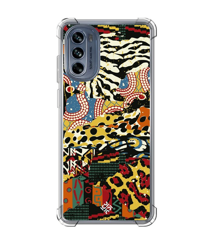 Funda Antigolpe [ Motorola Moto G62 5G ] Dibujo Tendencias [ Pieles de Animales y Telas ] Esquina Reforzada Silicona 