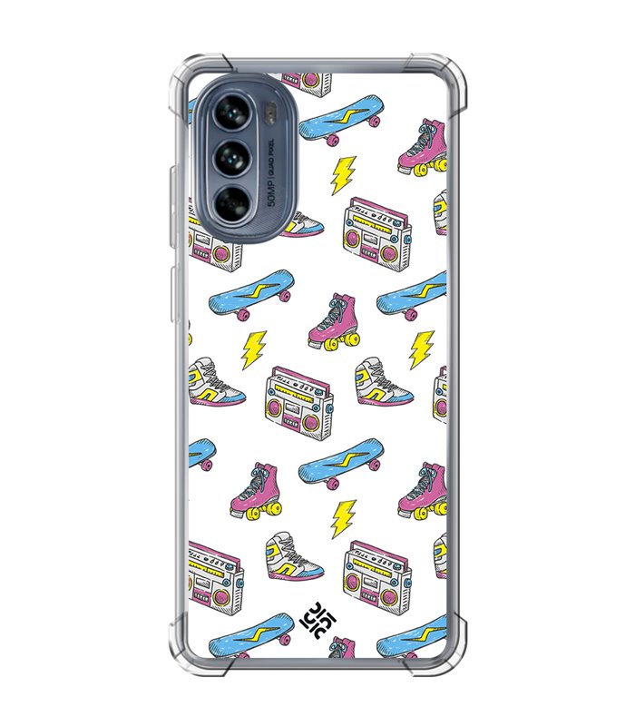 Funda Antigolpe [ Motorola Moto G62 5G ] Dibujo Tendencias [ Skate Patines Años 90 ] Esquina Reforzada Silicona 