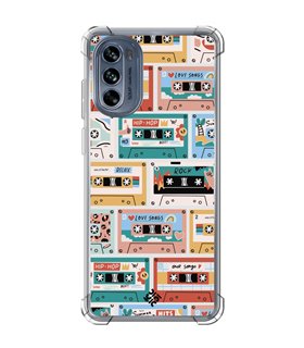 Funda Antigolpe [ Motorola Moto G62 5G ] Dibujo Auténtico [ Cintas de Cassette ] Esquina Reforzada Silicona 1.5