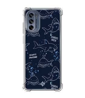 Funda Antigolpe [ Motorola Moto G62 5G ] Dibujo Auténtico [ Sharks Area ] Esquina Reforzada Silicona 1.5