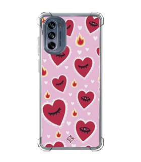 Funda Antigolpe [ Motorola Moto G62 5G ] Amor [ Corazon Llama Caliente Roaaar ] Esquina Reforzada Silicona 1.5mm