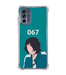 Funda Antigolpe [ Motorola Moto G62 5G ] Squid Game [Jugador Número 067] Esquina Reforzada Silicona 1.5mm