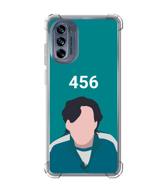 Funda Antigolpe [ Motorola Moto G62 5G ] Squid Game [Jugador Número 456] Esquina Reforzada Silicona 1.5mm