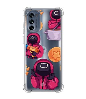 Funda Antigolpe [ Motorola Moto G62 5G ] Squid Game [Guardias] Esquina Reforzada Silicona 1.5mm