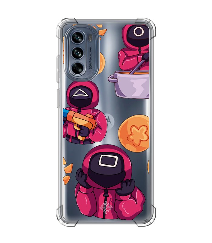 Funda Antigolpe [ Motorola Moto G62 5G ] Squid Game [Guardias] Esquina Reforzada Silicona 1.5mm