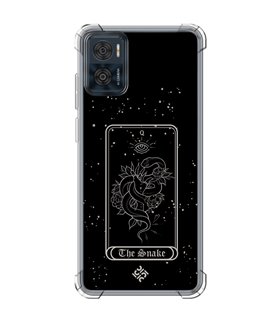 Funda Antigolpe [ Motorola Moto E22 ] Dibujo Esotérico [ Carta del Tarot - The Snake ] Esquina Reforzada Silicona