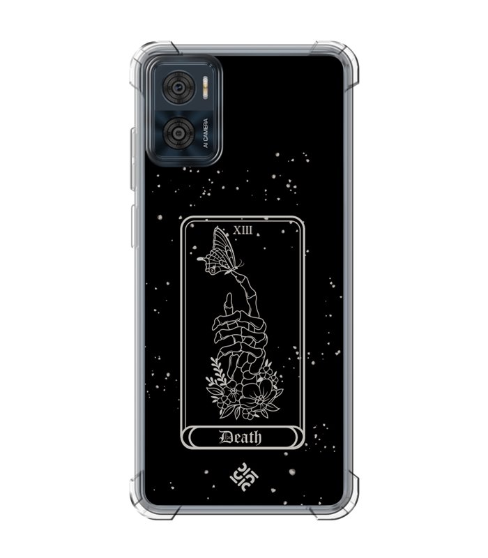 Funda Antigolpe [ Motorola Moto E22 ] Dibujo Esotérico [ Carta del Tarot -  Death ] Esquina Reforzada 1.5mm