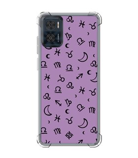 Funda Antigolpe [ Motorola Moto E22 ] Dibujo Esotérico [ 12 Signos del Zodiaco ] Esquina Reforzada Silicona 1.5mm