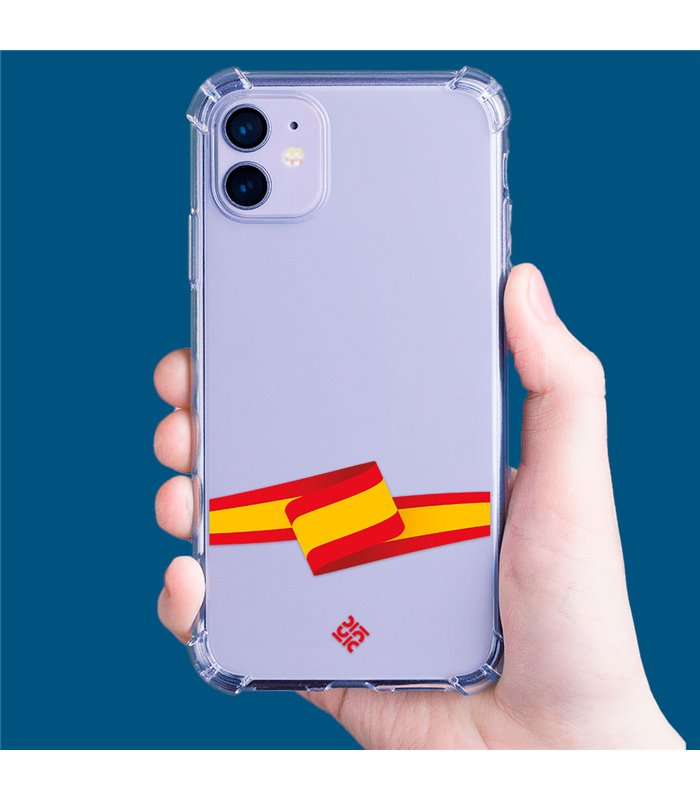 Funda Antigolpe [ Motorola Moto E22 ] Dibujo Auténtico [ Bandera España ] Esquina Reforzada 1.5mm