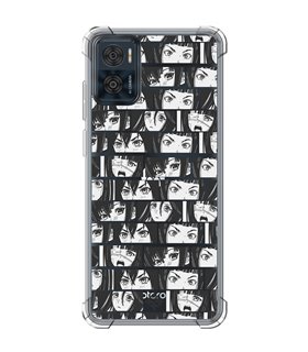 Funda Antigolpe [ Motorola Moto E22 ] Dibujos Frikis [ Ojos Estilo Manga - Concepto de Historieta ] Reforzada