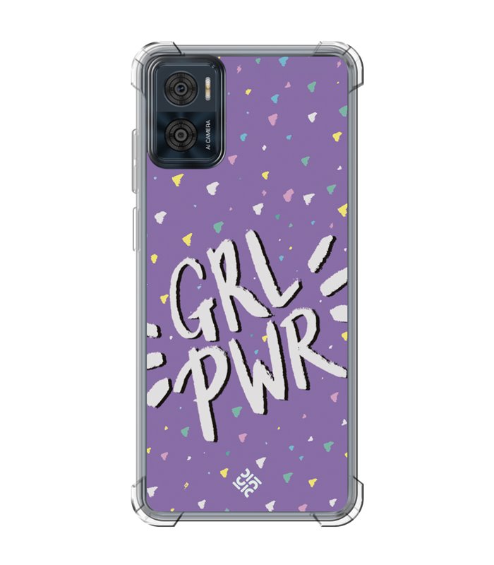 Funda Antigolpe [ Motorola Moto E22 ] Dibujo Frases Guays [ GRL Power ] Esquina Reforzada Silicona 1.5mm