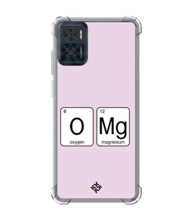 Funda Antigolpe [ Motorola Moto E22 ] Dibujo Frases Guays [ Oxigeno + Magnesio - OMG ] Esquina Reforzada 1.5 