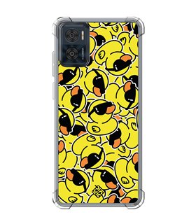 Funda Antigolpe [ Motorola Moto E22 ] Dibujo Mascotas [ Pegatinas Patito Cool ] Esquina Reforzada Silicona 1.5mm