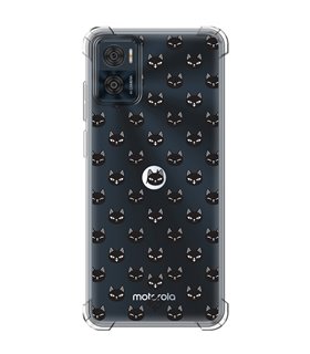 Funda Antigolpe [ Motorola Moto E22 ] Dibujo Mascotas [ Gato Negro ] Esquina Reforzada Silicona 1.5mm