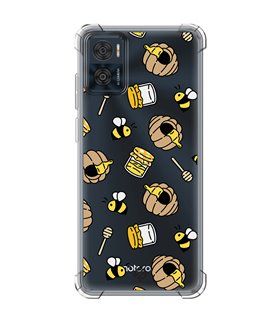 Funda Antigolpe [ Motorola Moto E22 ] Dibujo Mascotas [ Miel y Abejas ] Esquina Reforzada Silicona 1.5mm